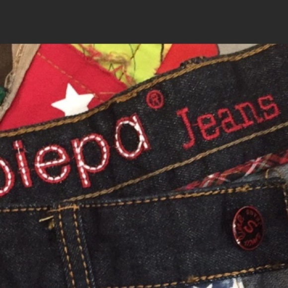 RARE BiePa Jeans 1971 Patchwork Distressed Jeans S4. - Picture 11 of 16